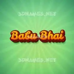 babu bhai in Green Rays style - 3D name wallpaper