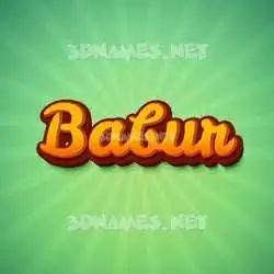 babur in Green Rays style - 3D name wallpaper
