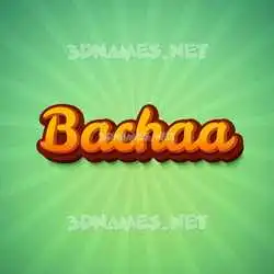 bachaa in Green Rays style - 3D name wallpaper