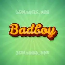 badboy in Green Rays style - 3D name wallpaper
