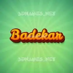 badekar in Green Rays style - 3D name wallpaper