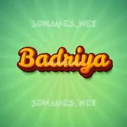 badriya in Green Rays style - 3D name wallpaper