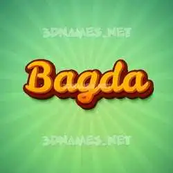 bagda in Green Rays style - 3D name wallpaper