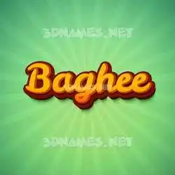 baghee in Green Rays style - 3D name wallpaper