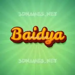 baidya in Green Rays style - 3D name wallpaper