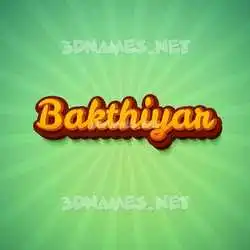 bakthiyar in Green Rays style - 3D name wallpaper