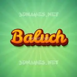 baluch in Green Rays style - 3D name wallpaper