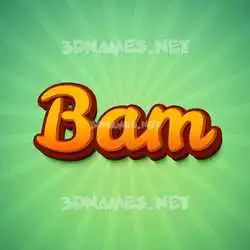 bam in Green Rays style - 3D name wallpaper