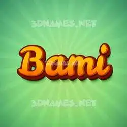 bami in Green Rays style - 3D name wallpaper