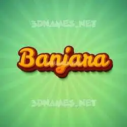 banjara in Green Rays style - 3D name wallpaper
