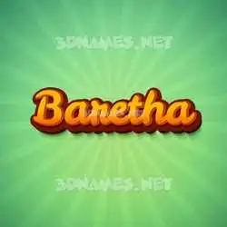 baretha in Green Rays style - 3D name wallpaper