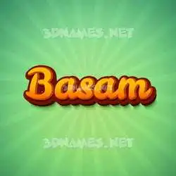 basam in Green Rays style - 3D name wallpaper