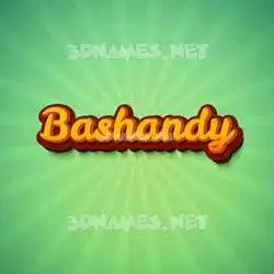 bashandy in Green Rays style - 3D name wallpaper