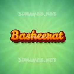 basheerat in Green Rays style - 3D name wallpaper