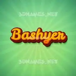 bashyer in Green Rays style - 3D name wallpaper
