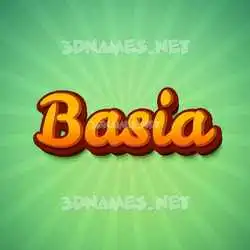 basia in Green Rays style - 3D name wallpaper