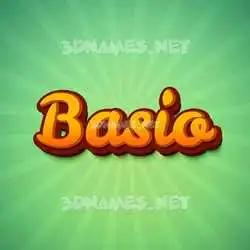basio in Green Rays style - 3D name wallpaper