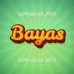 bayas in Green Rays style - 3D name wallpaper