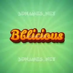 bblicious in Green Rays style - 3D name wallpaper