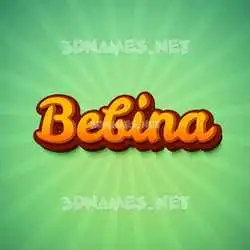 bebina in Green Rays style - 3D name wallpaper