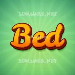 bed in Green Rays style - 3D name wallpaper