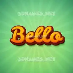 bello in Green Rays style - 3D name wallpaper