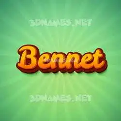 bennet in Green Rays style - 3D name wallpaper