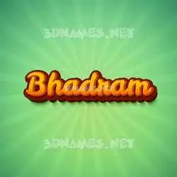 bhadram in Green Rays style - 3D name wallpaper