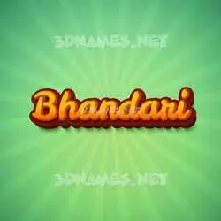 bhandari in Green Rays style - 3D name wallpaper