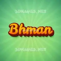 bhman in Green Rays style - 3D name wallpaper