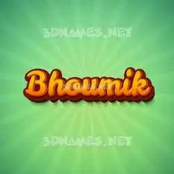 bhoumik in Green Rays style - 3D name wallpaper