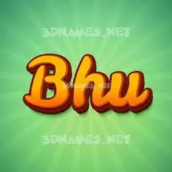 bhu in Green Rays style - 3D name wallpaper