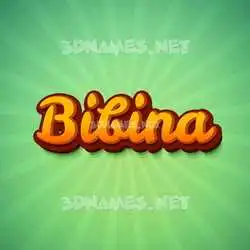 bibina in Green Rays style - 3D name wallpaper