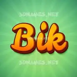 bik in Green Rays style - 3D name wallpaper