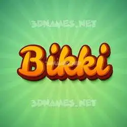 bikki in Green Rays style - 3D name wallpaper