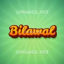 bilawal in Green Rays style - 3D name wallpaper
