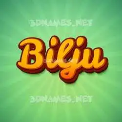 bilju in Green Rays style - 3D name wallpaper