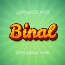 binal in Green Rays style - 3D name wallpaper