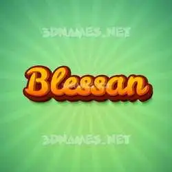 blessan in Green Rays style - 3D name wallpaper