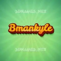 bmankyle in Green Rays style - 3D name wallpaper