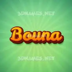 bouna in Green Rays style - 3D name wallpaper