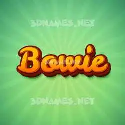 bowie in Green Rays style - 3D name wallpaper