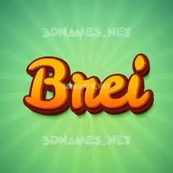 brei in Green Rays style - 3D name wallpaper