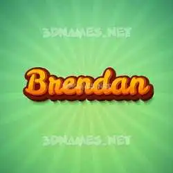 brendan in Green Rays style - 3D name wallpaper