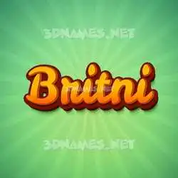 britni in Green Rays style - 3D name wallpaper
