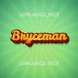 bryceman in Green Rays style - 3D name wallpaper