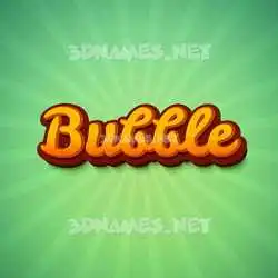bubble in Green Rays style - 3D name wallpaper