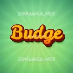 budge in Green Rays style - 3D name wallpaper