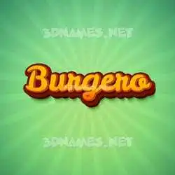 burgero in Green Rays style - 3D name wallpaper