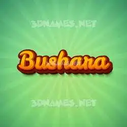 bushara in Green Rays style - 3D name wallpaper